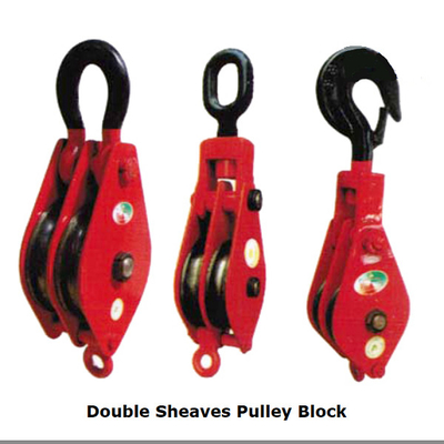 Macht Met een laag bedekte Marine Rigging Hardware 12mm - 42mm het Dubbele Blok van de Katrolschijfkatrol